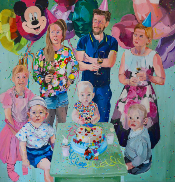 Janina C. Brügel: Happy Birthday II, Acrylic on canvas, 155 x 145, 2019