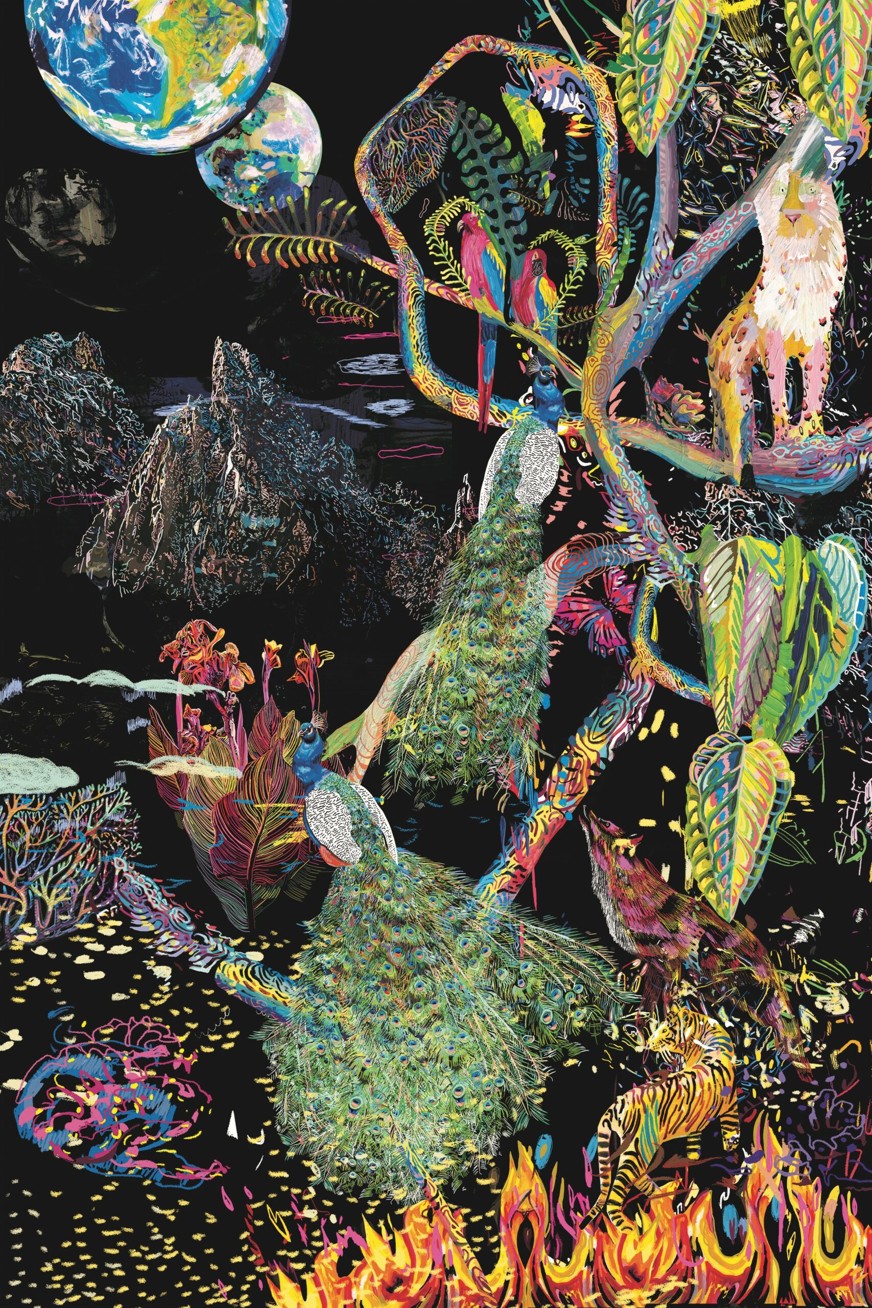 Marina Friedrich: Jungle by Night, 30 x 40 cm, 2021